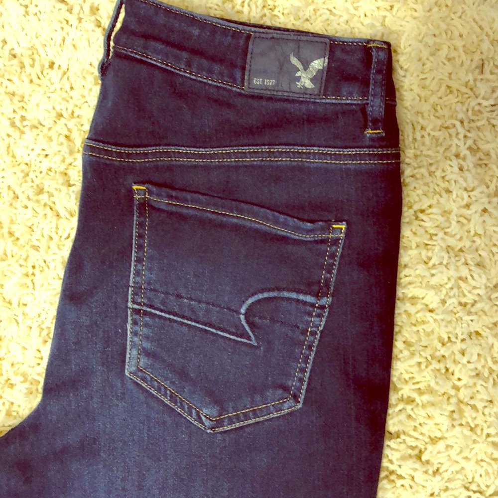 AE Sky High Jeggings EUC, Dark Indigo